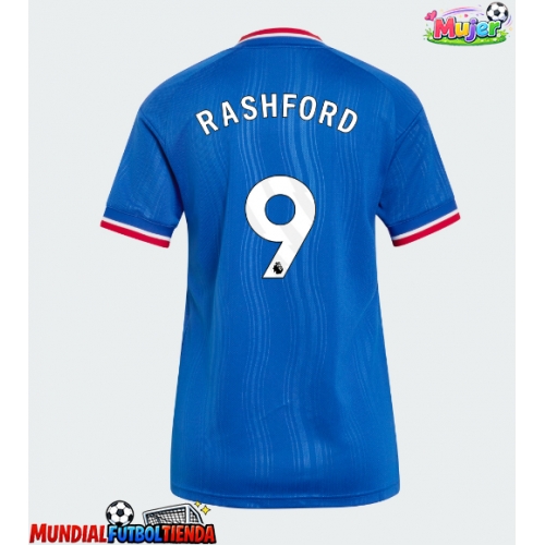 Camiseta Manchester United Marcus Rashford #9 Segunda Equipación Replica 2026-27 para mujer mangas cortas